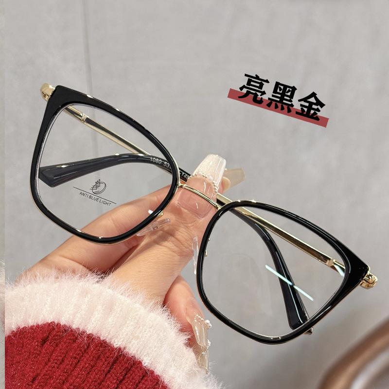 Material Women'S Glasses Frame Cat Eye Shape Blue Light Blocking Glasses Man European American Eyeglass Frames For Women
