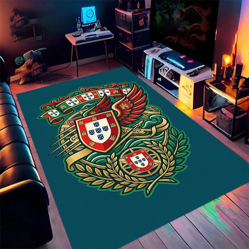 Portuguese Heritage Emblem Carpet Living Room and Bedroom Mats Home Decor Christmas Gifts Office Chair Cushion Bathroom Mat