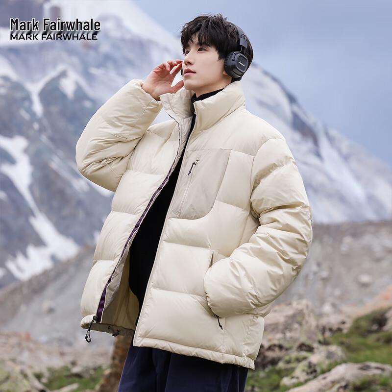 Mark Fairwhale Men's Solid Stand Collar Padded Jacket