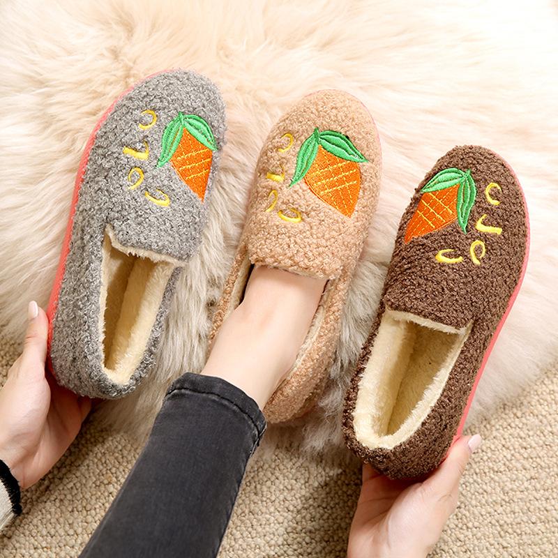 2025 winter new home cotton mop piled thickened casual cotton shoes non-slip soft sole mother shoes indoor cotton mop