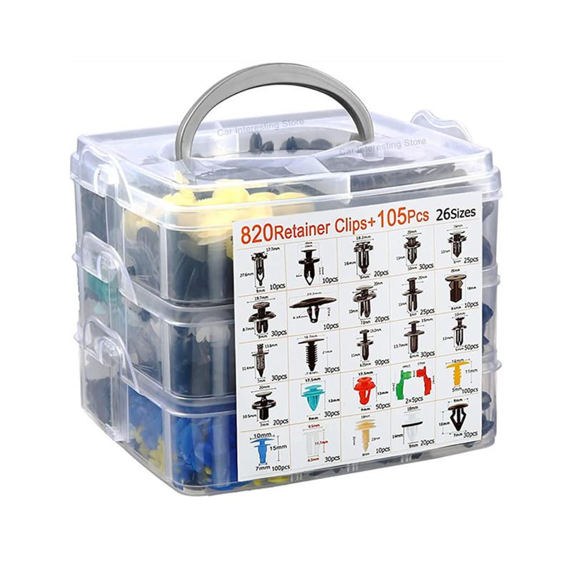 925pcs-100Pcs Auto Fastener Clip Kit Fender Rivet Clips Auto Body Push Retainer Pin Rivet Bumper Door Trim Panel Retainer Repair