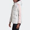 Adidas Puff Down Jacket With Hood And Quilted Stitching Women Outerwear White GF0002