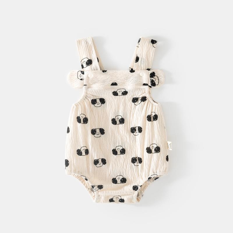 Baby Sleeveless Print Romper Summer Thin Suspender Infant Toddler Bodysuits Clothes Newborn Baby Unisex Triangle Crawl Suit 0-2Y