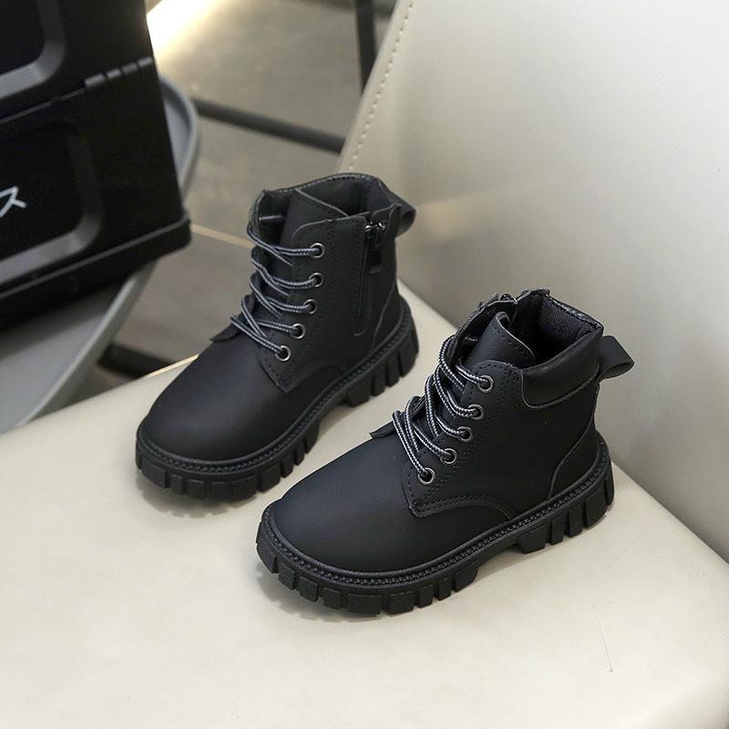 Martin Boots Women's Children's Spring and Autumn 2025 New Little Girl Leather Boots Boys Baby Middle and Older Children's Big Yellow Boots Short Boo