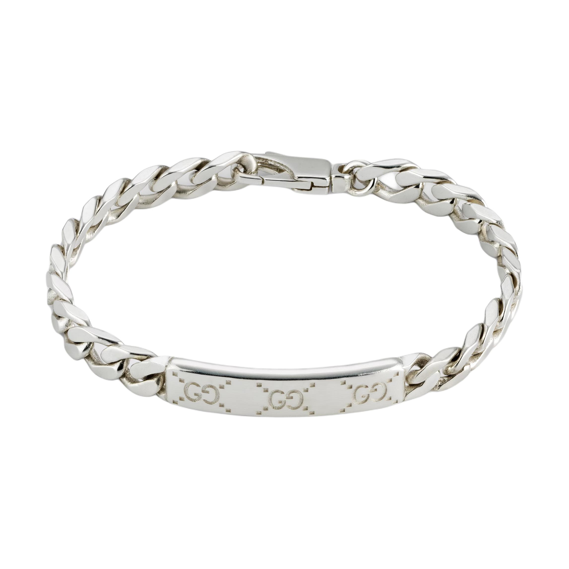 

Gucci Signature Carved Decoration Shiny 925 Silver Bracelet Unisex Bracelet 814851-J8400-8106 17