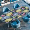 Oval Elastic Edged Waterproof TableCover Floral Printed Tablecloth Party Decor Reusable Kitchen Dining Table Cloth Wedding Decor