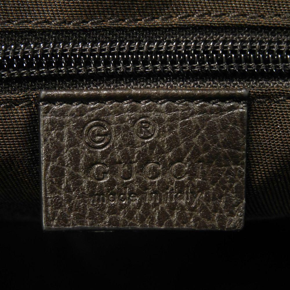 Used GG Canvas Messenger Bag (9539) 449173 KY9KN 9886 7921, Brown Calfskin Crossbody Bag with Embossed Logo in Beige,