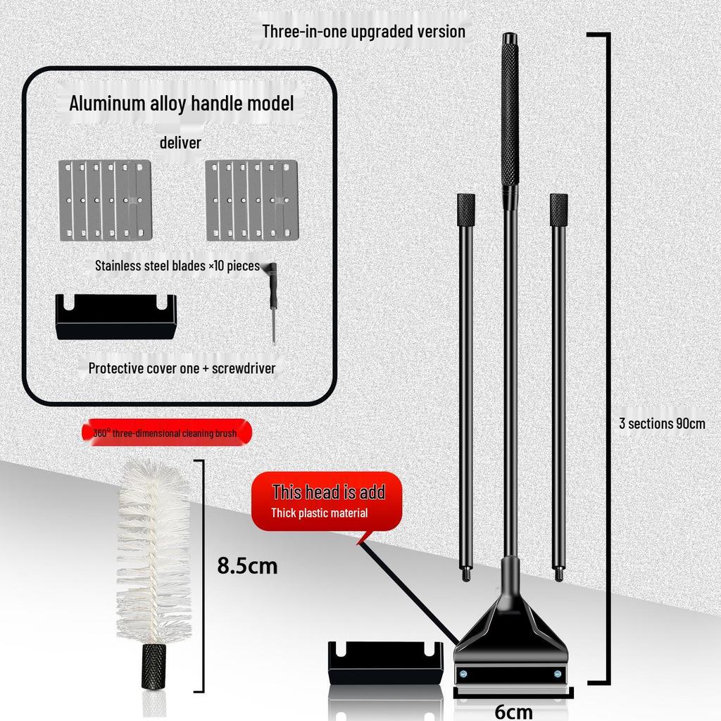Aquatic Plant Tank Cleaning Set: Algae Scraper, Seaweed Remover, Moss Knife, No Dead Angle Brush Tool.