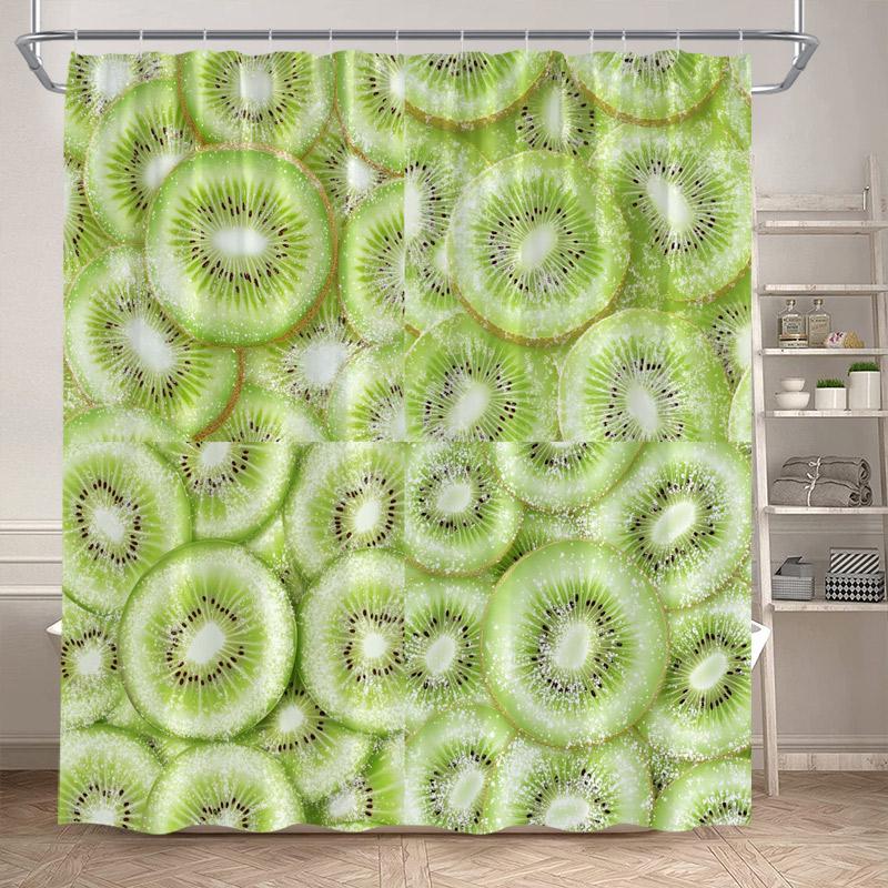 Pineapple Shower Curtains Colorful Tropical Fruit Funny Cute Hawaii Summer Plant Exotic Fresh Fruits Bathroom Curtain Decor Set