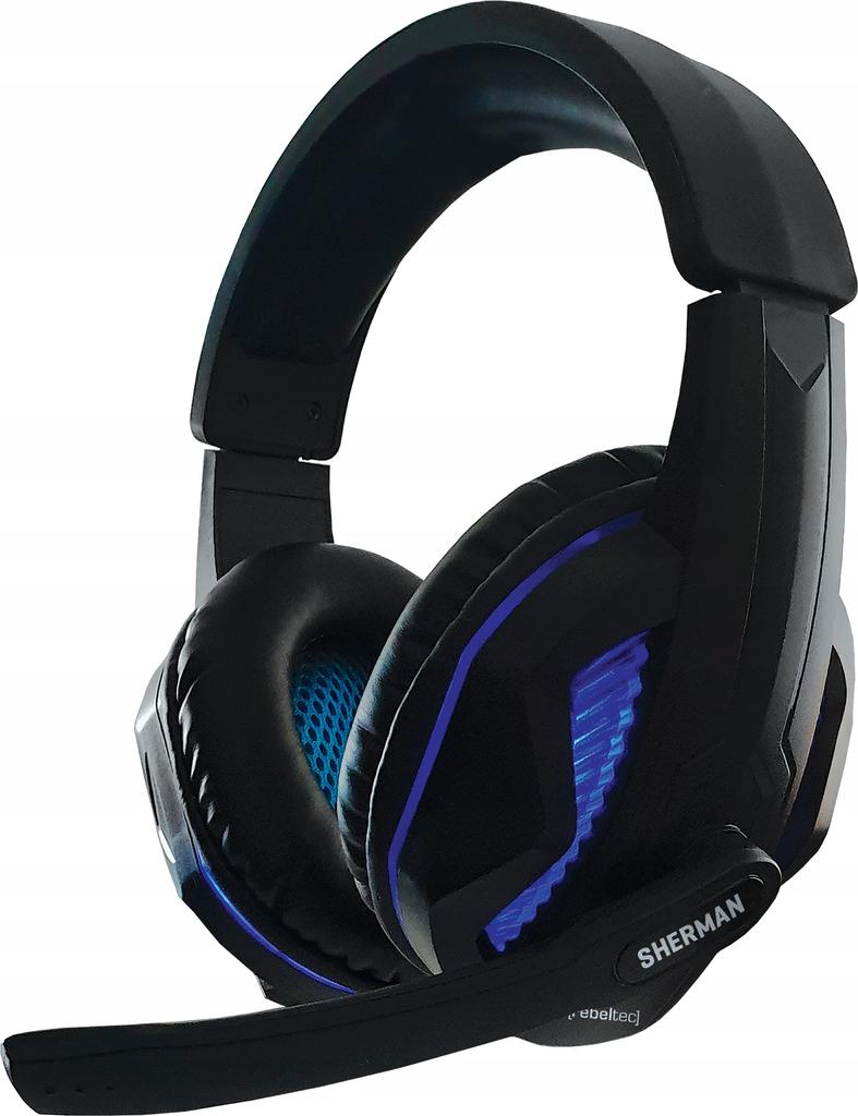 Zestaw przewodowy klawiatura + mysz + pad + słuchawki Rebeltec SHERMAN Gaming USB czarny podświetlany