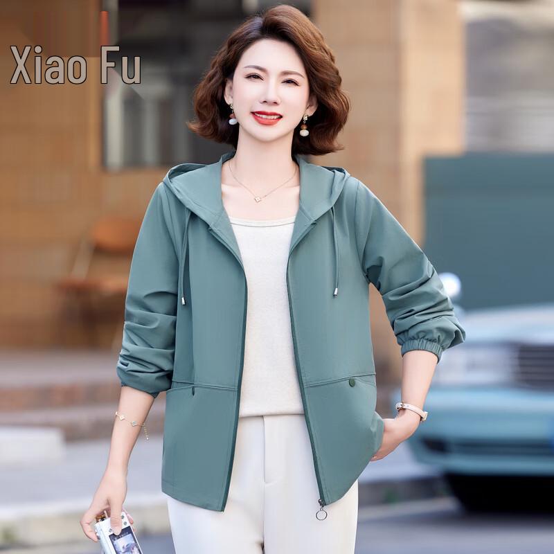 

Women s Casual Zip-Up Hooded Jacket for Middle-Aged 5XL
