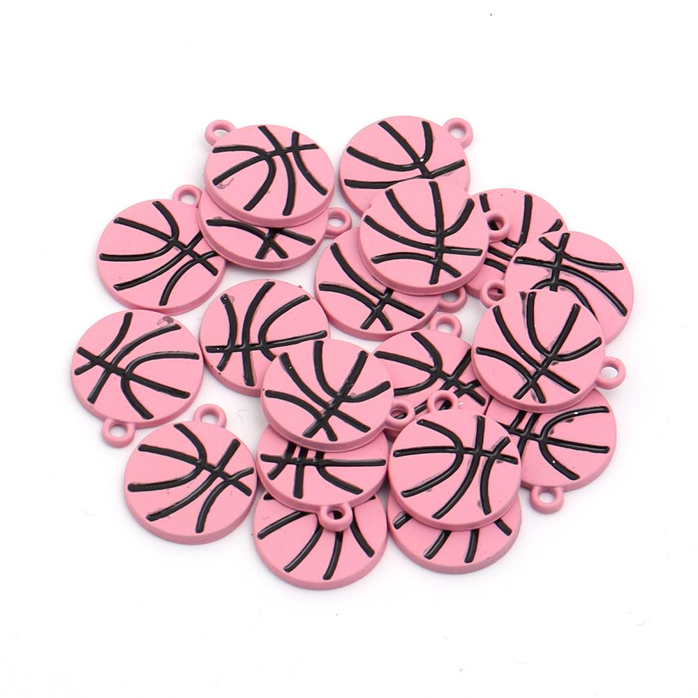 5Pcs Alloy Drop Oil Color Pendant Football Basketball Rugby Shape Fashion Pendant For DIY Men Women Necklace Earring Party Gift