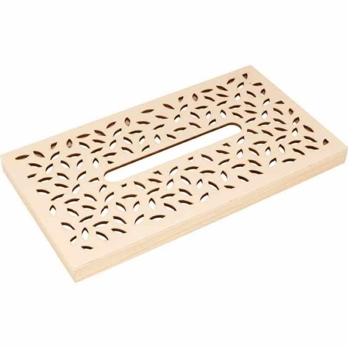 Boîte à mouchoirs avec couvercle plumes - 25 x 14 x 8,5 cm