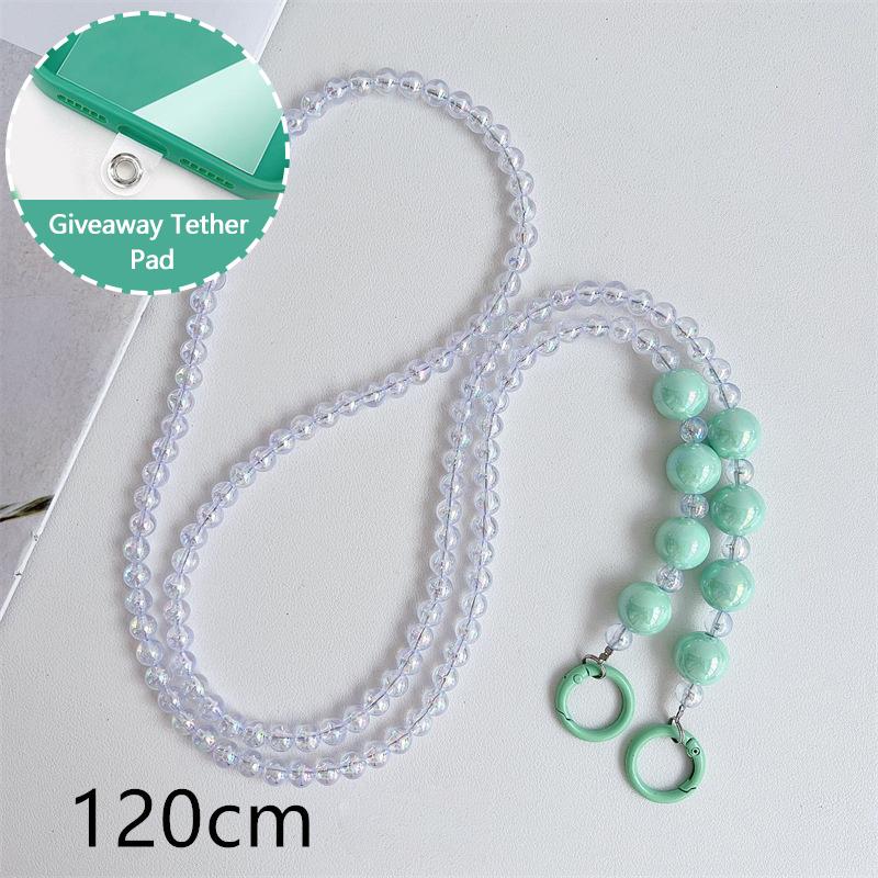 Snur universal pentru telefon Crossbody, margele, curele de lanț pentru gât lung, husă pentru telefon cu frânghie anti-pierdere cu plasture pentru Iphone Samsung Xiaomi