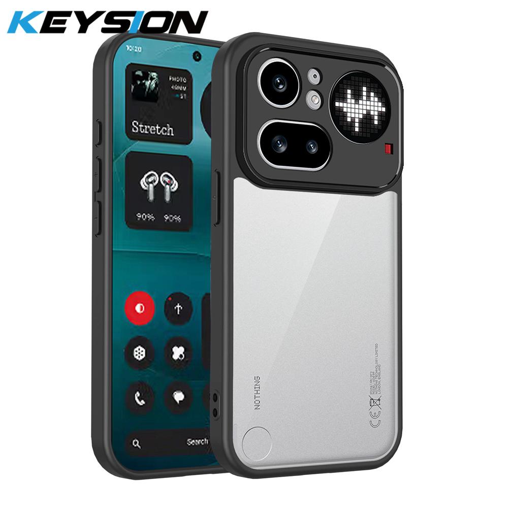 KEYSION Custodia Trasparente per Nothing Phone 4A 4A Pro Silicone+PC Trasparente Semplice Antiurto Cover per Nothing 4A Pro