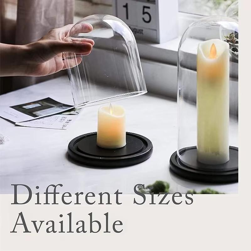 Szklana Klosz Drewniana Podstawa ze Światłem LED Prezent Urodzinowy Dekoracyjny przezroczysty szklany klosz