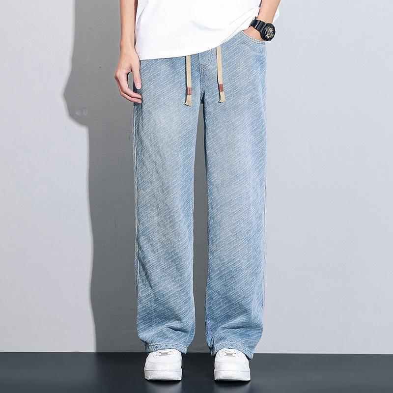 

Новые весенне-летние жаккардовые модные брюки с широкими штанинами, свободные, прямого кроя, повседневные, универсальные брюки 3XL