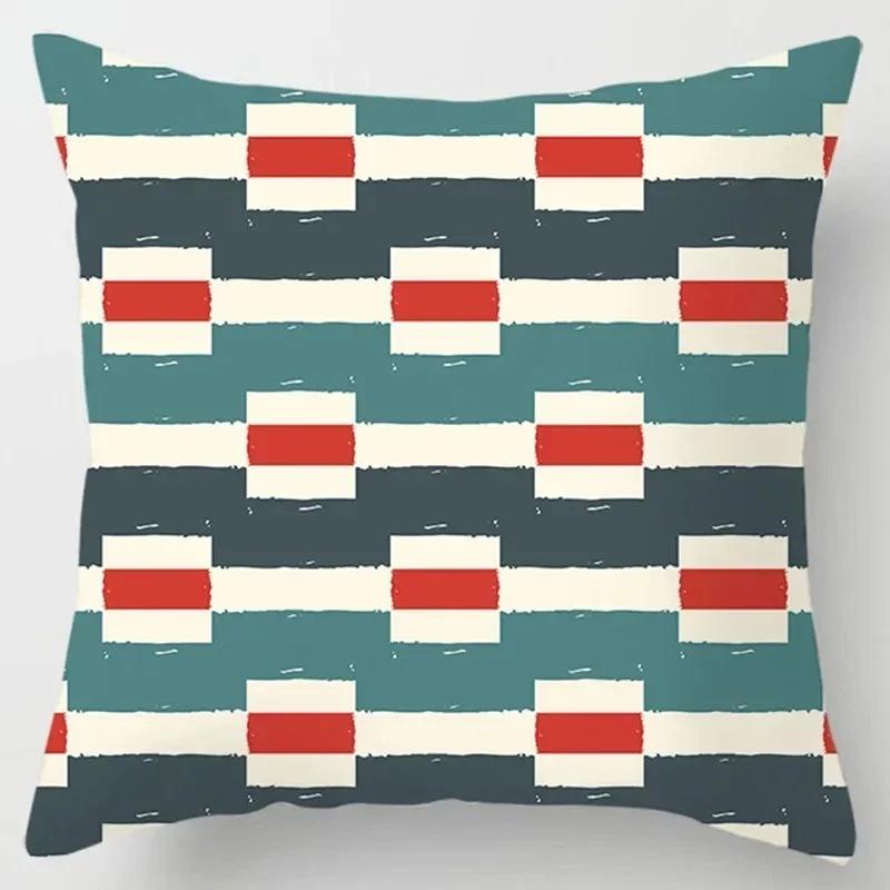Geometric Print Decorative Pillow Cover Car Sofa Square Cushion Pillow Cover