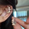 Zirconia Pearl Ear Cuff: French Retro, No Piercings Needed, Lightweight Luxury for Women