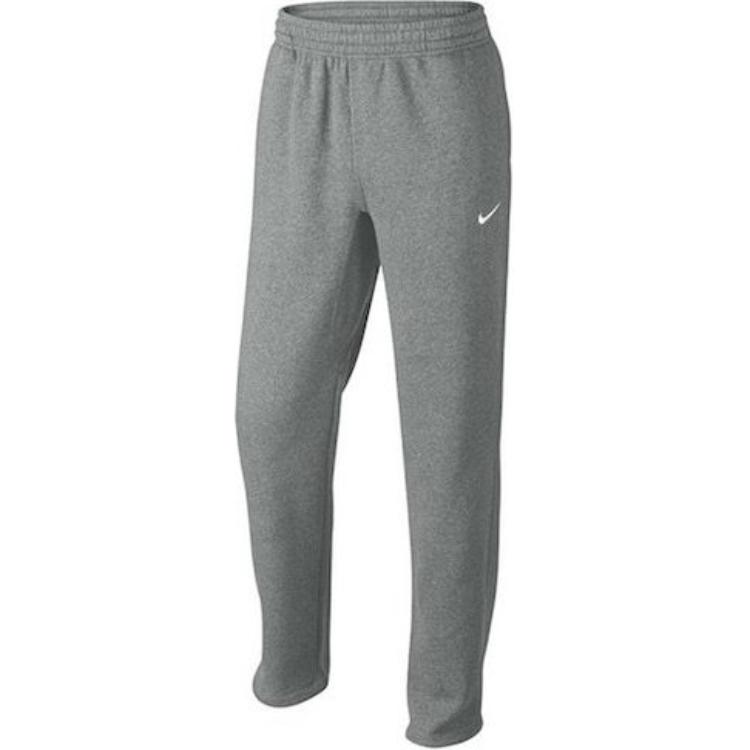 Nike Pánské pletené tepláky s pevným potiskem loga, s fleecovou podšívkou, s rovnými nohavicemi, šedé 623455-063