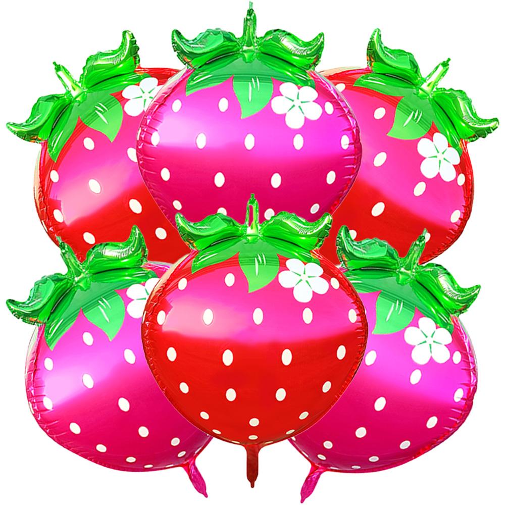 4D Chubby Strawberry Balloons, Red 3 Pieces, Rose Red 3 Pieces, 4D Chubby Strawberry Balloons, Red 6 Pieces, 4D Chubby Strawberry Balloons, Other