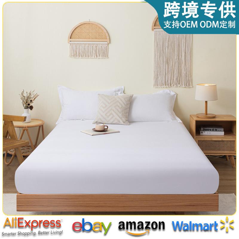 Customized washed cotton mattress single-piece single-layer bedspread all-inclusive dustproof solid color mattress protective cover bed cover