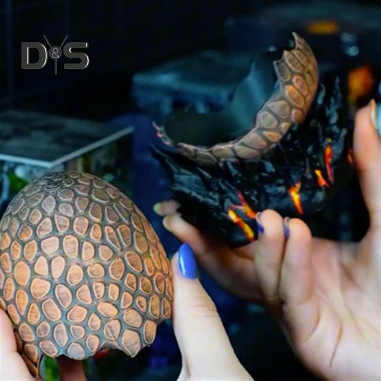 Noční světlo ve tvaru dinosauřího vejce, ručně vyrobená lampa ve tvaru draka, lampa ve tvaru líhnoucího se dinosauřího vejce pro dětský pokoj, dekorace do dětského pokoje, dárek pro milovníka dinosaurů