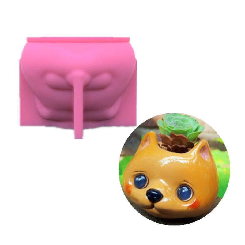 Silicone Planter Molds Dog Mold for Handmade Flower Pots Pen Holder Molds Resin Crafts Clay Molds DIY Hand Crafts 1