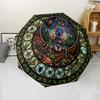 Spider Glass Mandala pattern umbrella, portable and foldable design, 8 ribs, a casual accessory for Halloween, Christmas, and birthday gifts.