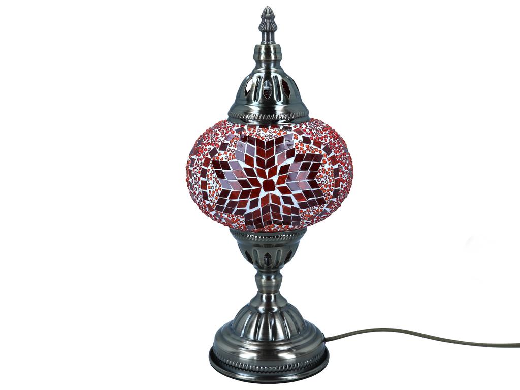 Lampa Stołowa Nocna Szklany Klosz Mozaika Wielokolorowa Orientalna Dom