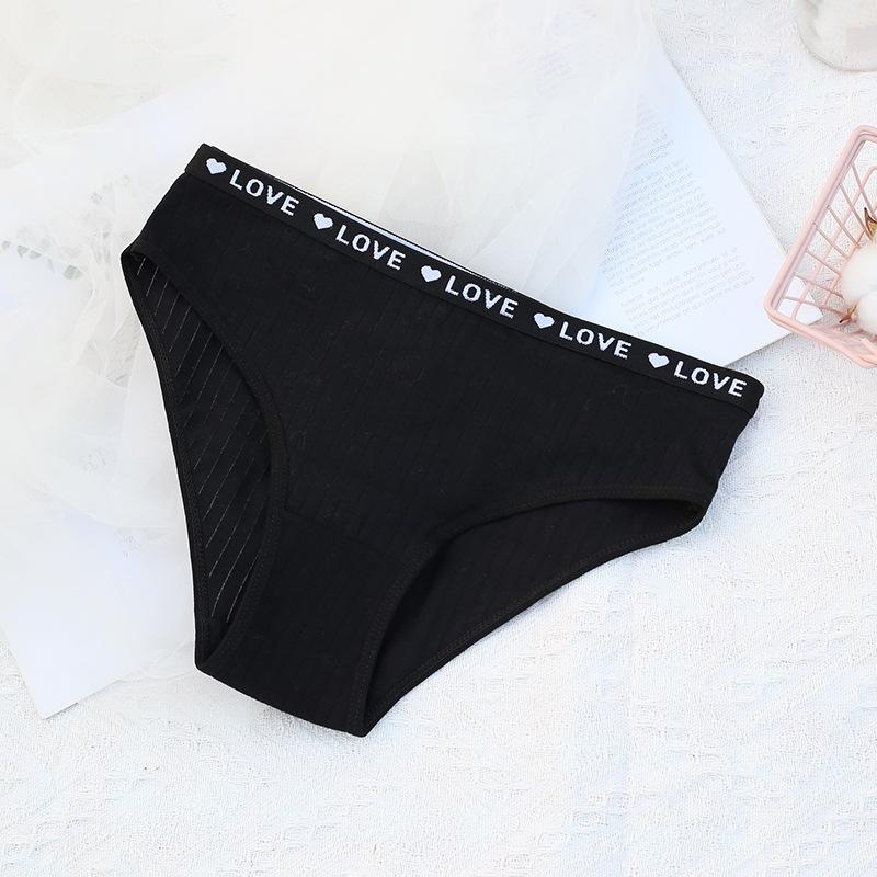 

Женское нижнее белье из чистого хлопка, спортивные трусики с буквенным принтом на талии для девочек, однотонные, дышащие, удобные, высокоэластичные трусики с треугольными чашечками XL чёрный