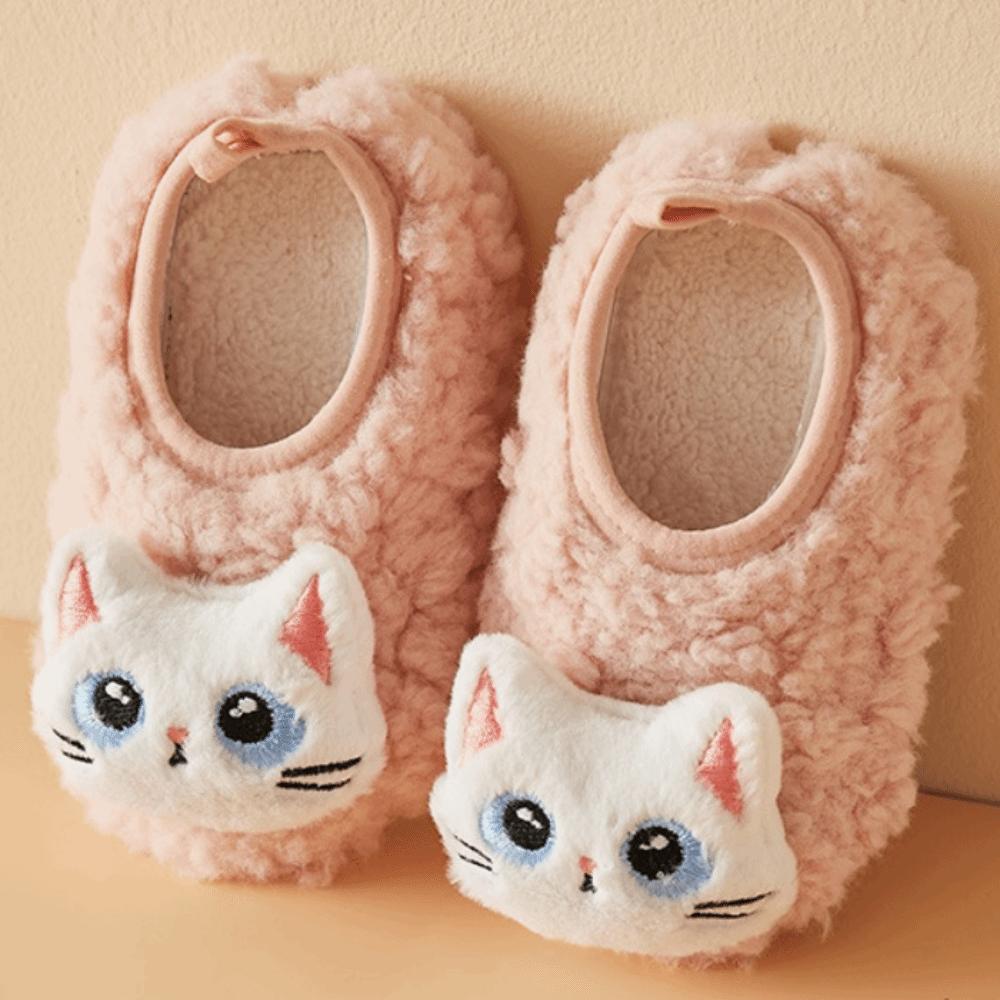 

A Pair Boys Girl Winter Warm Slippers Anti-slip Sole Comfortable Toddler Sock Shoes Soft Shoes Walking Practice 1