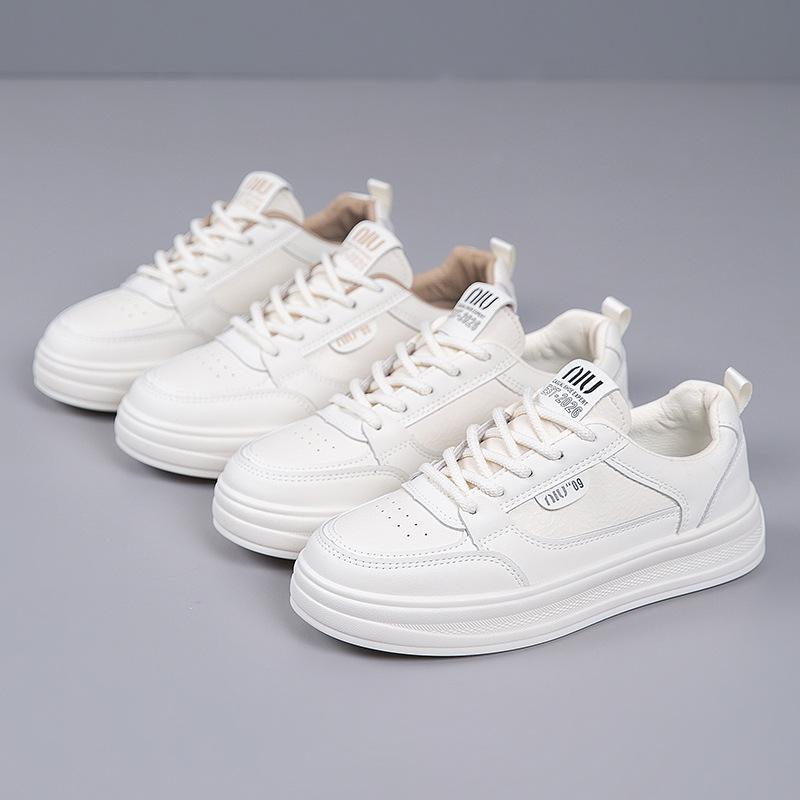 2025 Popular Spring Fashion Women's Casual Shoes Soft Soles Are Not Tired Feet High-end White Shoes Niche Sports Board Shoes