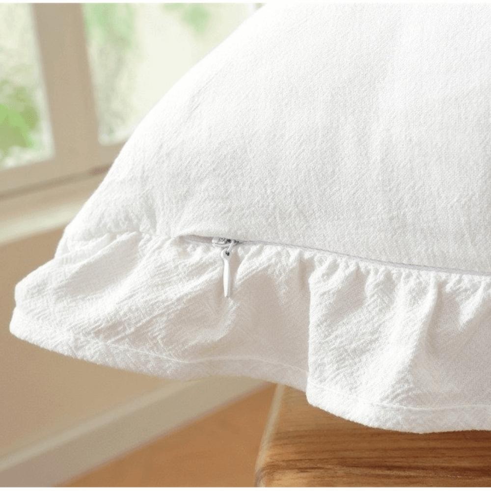 Lotus Leaf Skirt Edge Ruffled Edge Pillowcase Plaid Print Art Cushion Cover Home Decoration