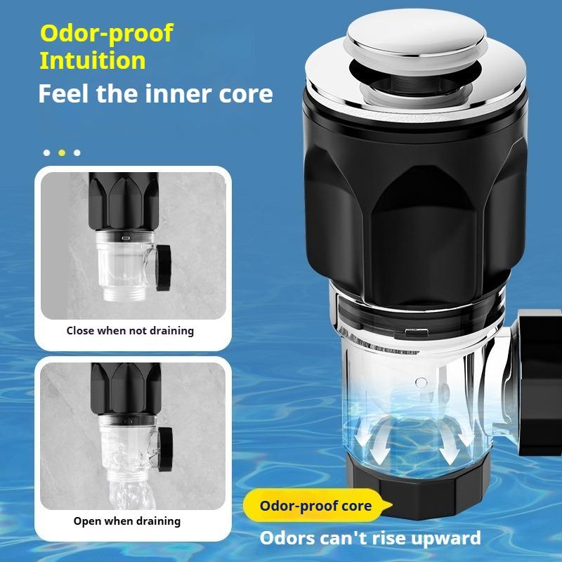 Complete set of anti-odor sealed drain pipe fittings for washbasins bathroom sink pop-up drain pipes, and basin drainers
