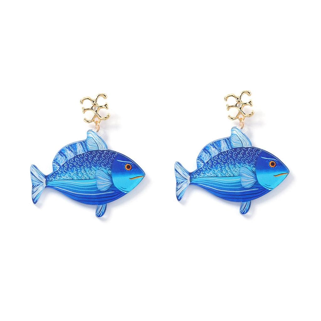 DIGADAGU Alloy Resin Marine Animal Dangle Earrings New Minimalist Statement Earrings Women Jewelry Accessories
