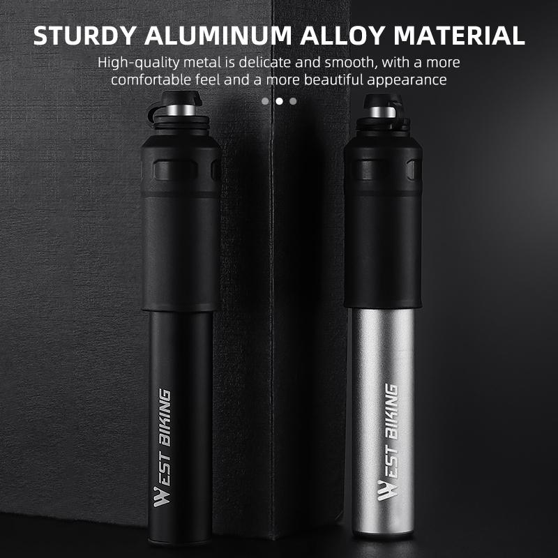 WEST BIKING Mini Portable Bicycle Pump 110PSI Hand Air Pump MTB Road Bike Tire Inflator With Extension Hose Cycling Accesories
