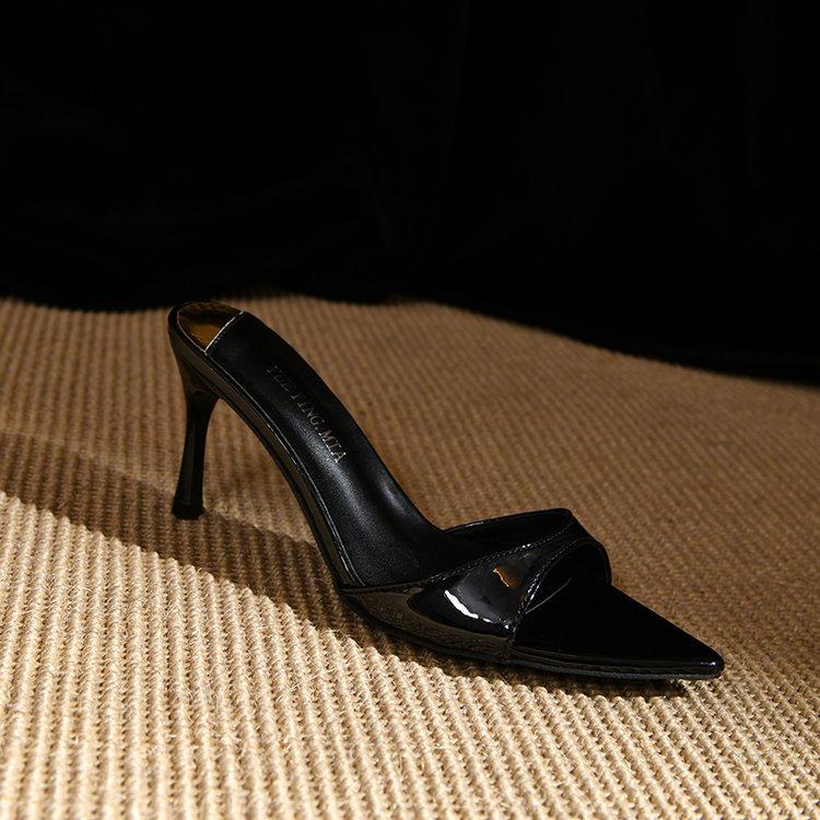 

Модные вечерние женские босоножки на тонком высоком каблуке, обувь с ремешком на щиколотке, модная обувь с острым носком, женские босоножки на каблуке, туфли-лодочки 35