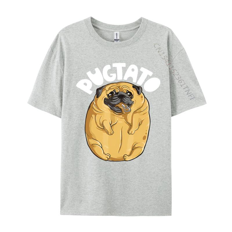 Mens Tshirt Pugtato Pug Potato Pug Dog Animal Tshirt Breathable Top Texture Fabric Tshirt Luxury T Shirt Men High Quality