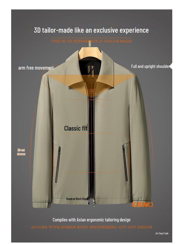 Woodpecker 2025 Dad Outerwear Set: Men's Spring and Autumn Jacket for Middle-Aged and Elderly