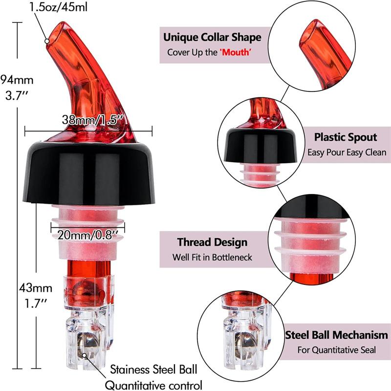 

30ml Automatic Measured Bottle Pourer Spout Bottle Pourer Liquor Bottle Pourers Bottle Jigger Quick Shot Spirit Measure Pourer