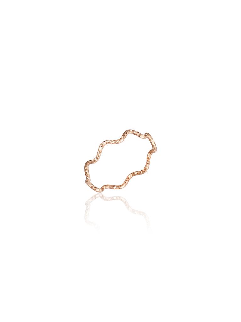 Lunne 14K Sparkle Wave Thin Ring (14K Gold) Lfr10 (B Type)