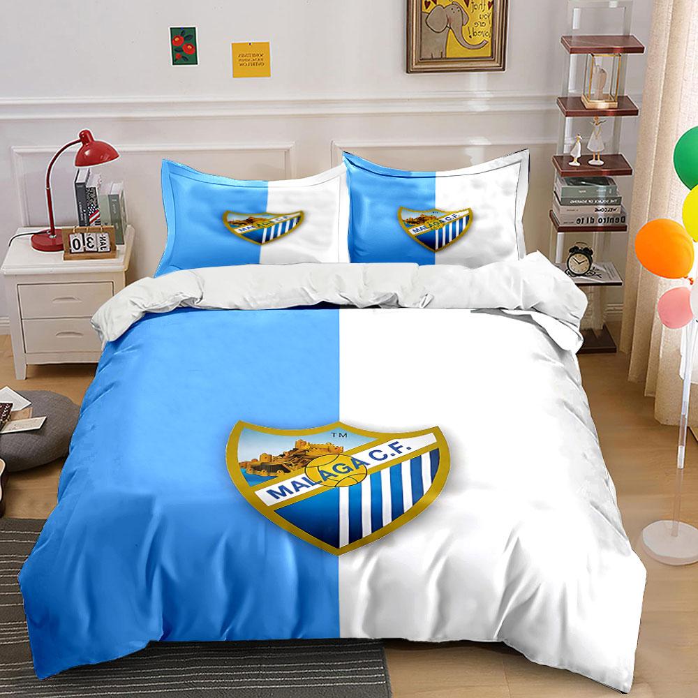 Malaga C.F. Set Biancheria da Letto con Logo Copripiumino Copripiumino Federe  (1 * Copripiumino 2 * Federe, senza piumino)