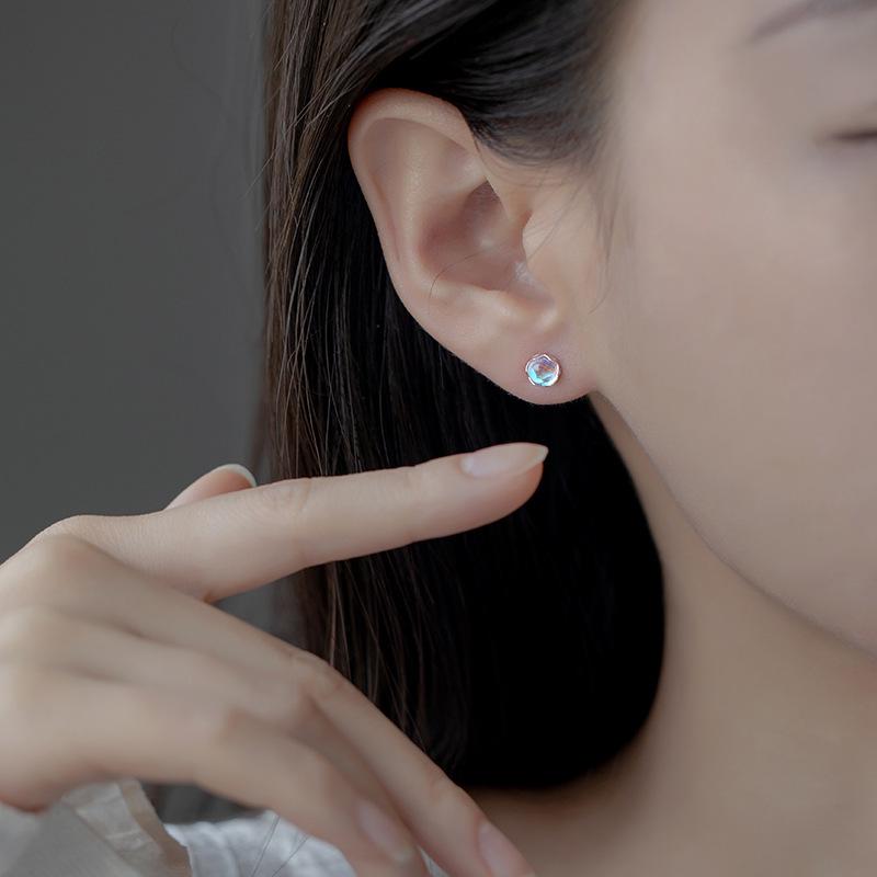 925 Sterling Silver Moonstone Earrings for Women - High-End, Niche Summer Design Premium Earrings