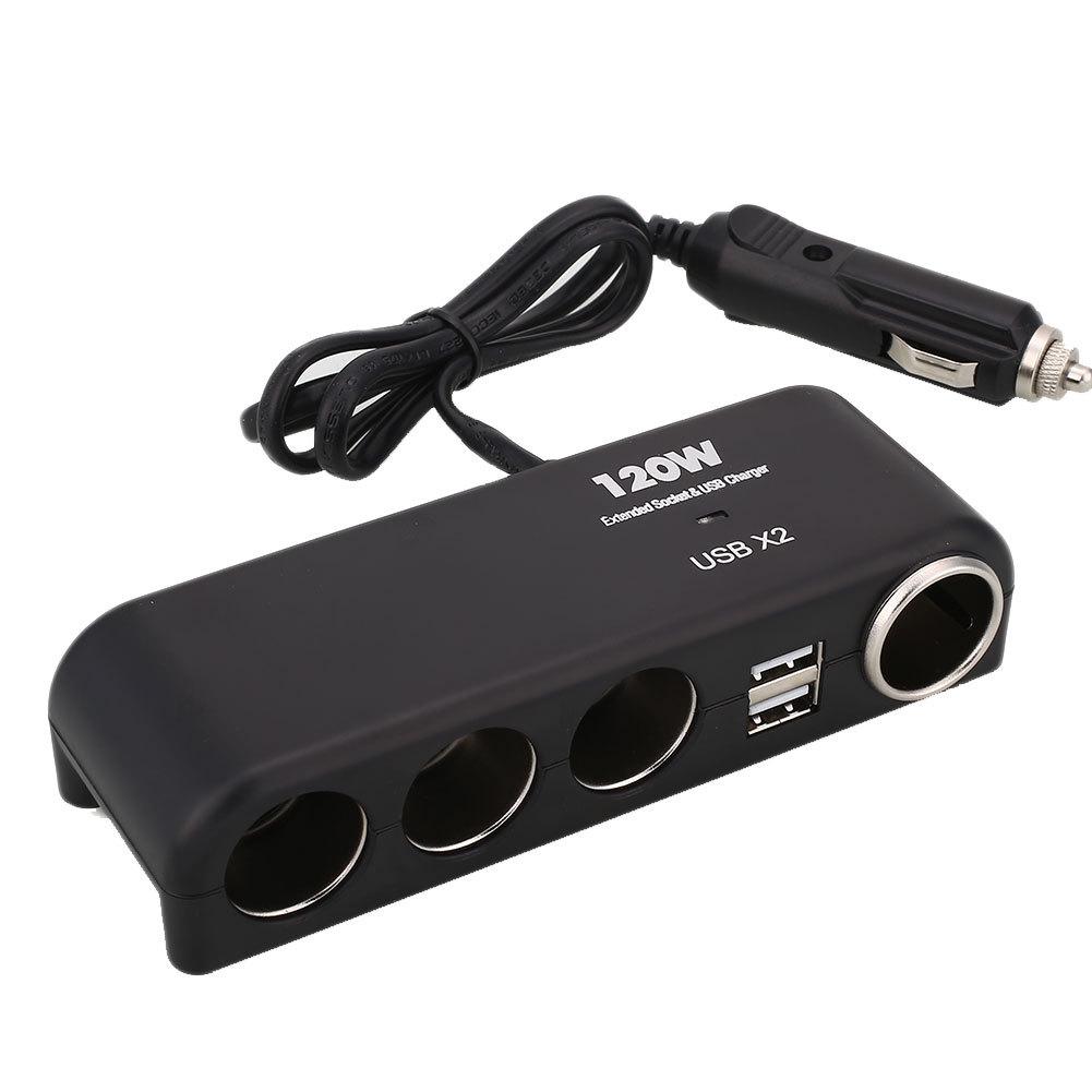 4-in-1 Car Charger Adapter Cigarette Lighter Multi Socket Cigar Jack Splitter Dual Usb Power Distributor Interior Parts Plug 12V