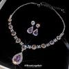Set di Orecchini e Collana con Diamanti a Goccia: Lussuosa Collana Girocollo con Pendente Gioiello per Donna