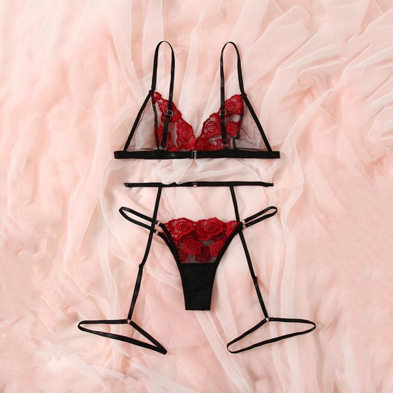 

Сексуальное женское нижнее белье, комплект сексуального кружевного эротического белья, комплект женского нижнего белья, кружевной бюстгальтер, трусики, нижнее белье S красный