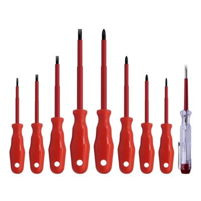 Pack of 9 Ergonomic Insulated Screwdriver Bit with Storage Case for Electrician Case and Home Use for Electricians
