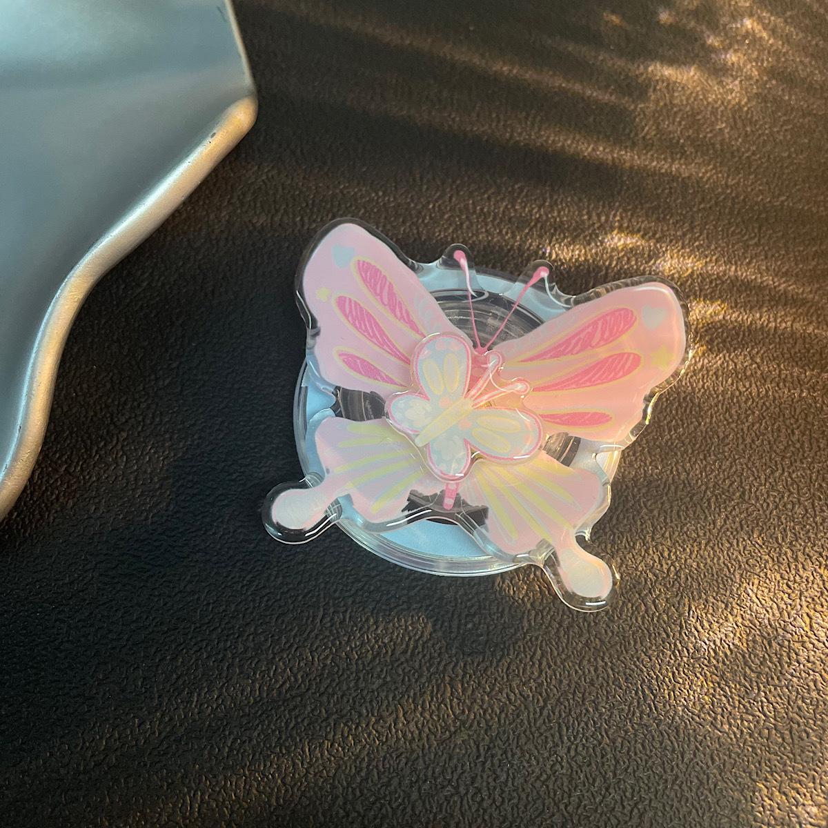 Korean Style Glitter Butterfly Rotating Magsafe-Compatible Magnetic Phone Holder
