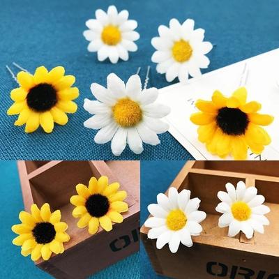 1 Gelbe Sonnenblume Haarspange Beauty Styling Accessoire Für Hochzeiten Tänze Damen Haarspangen Kreative Partys Geburtstagsgeschenke